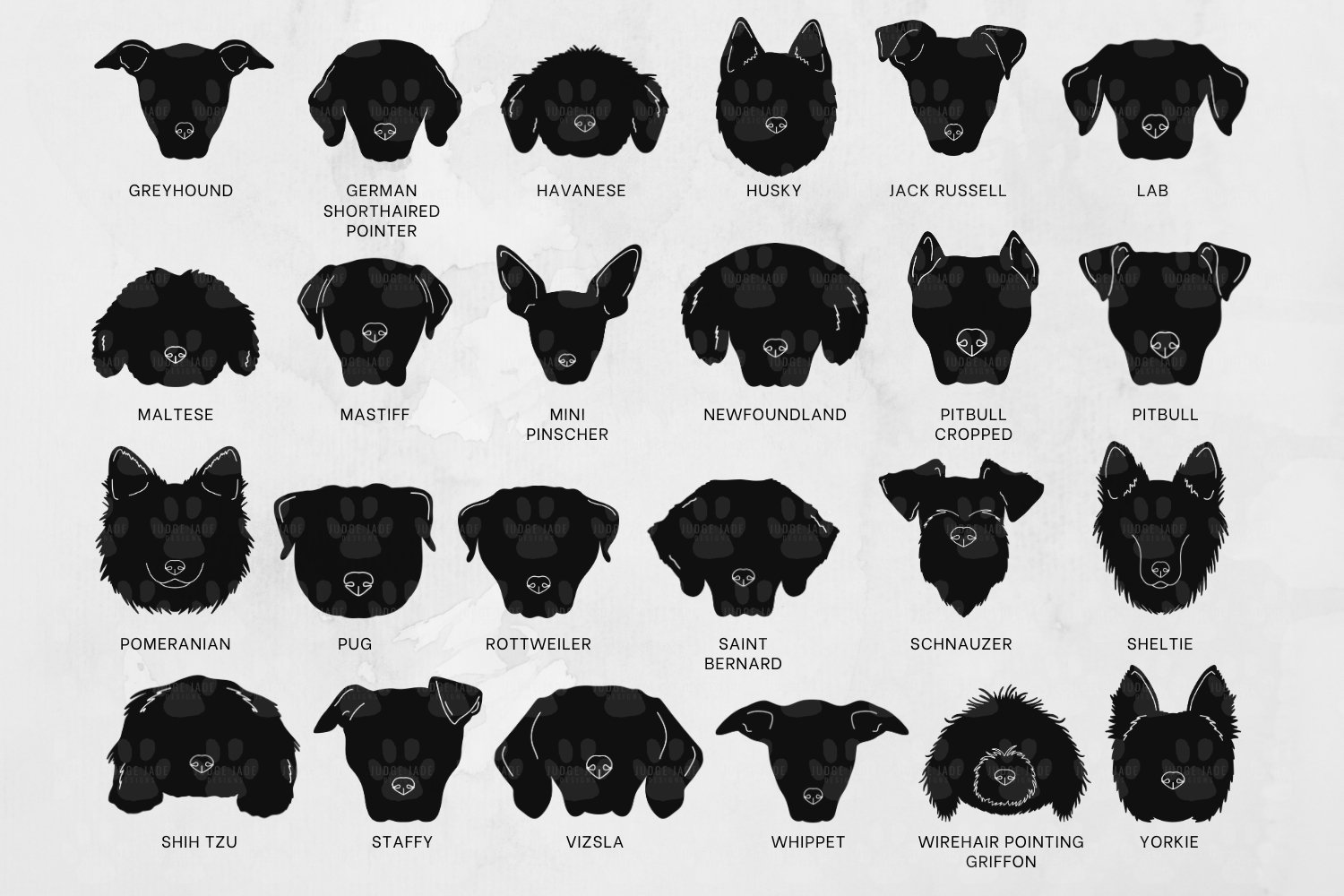 Dog Head Silhouette SVG Bundle - 47 Breeds view 3