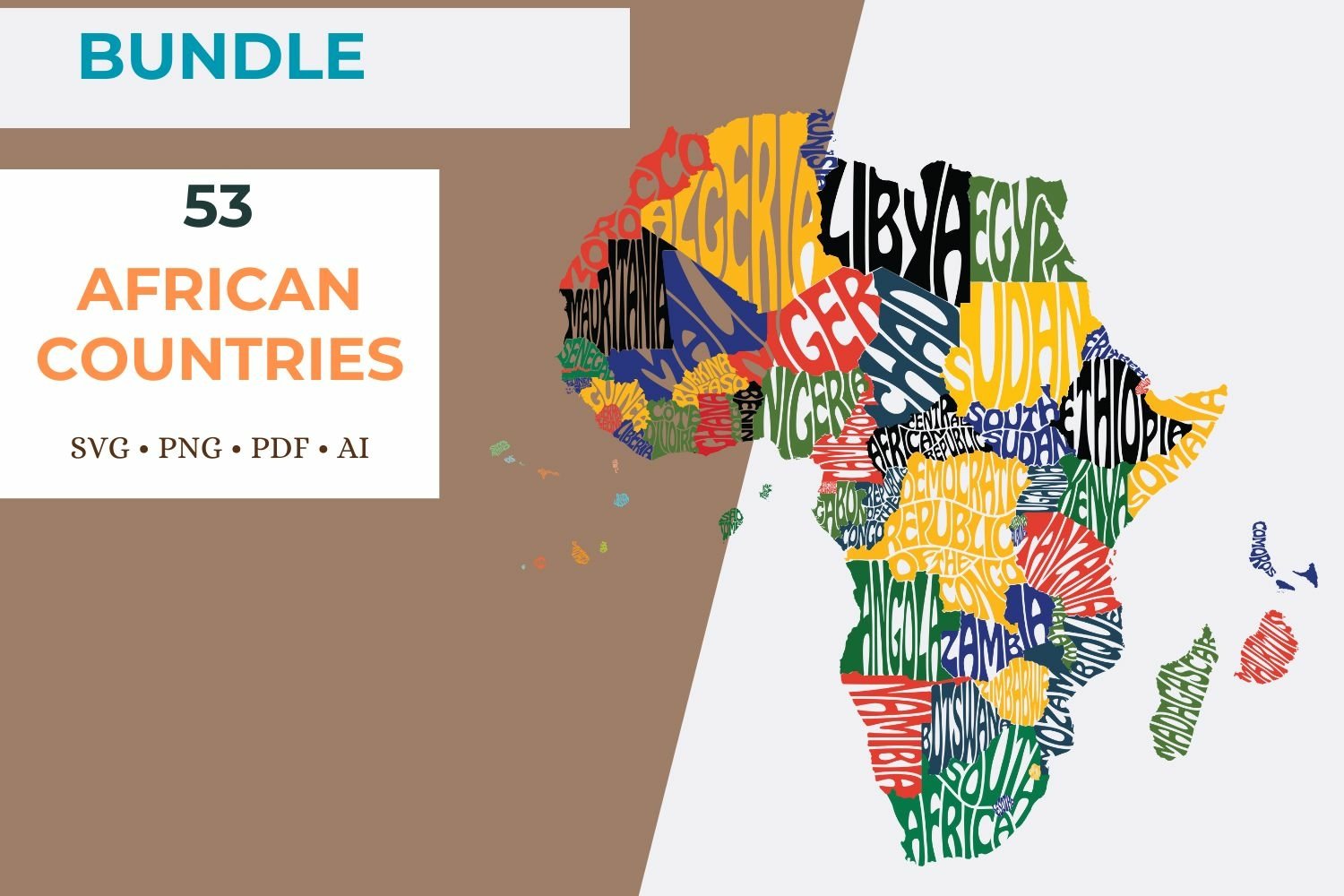 African Countries Word Art Bundle