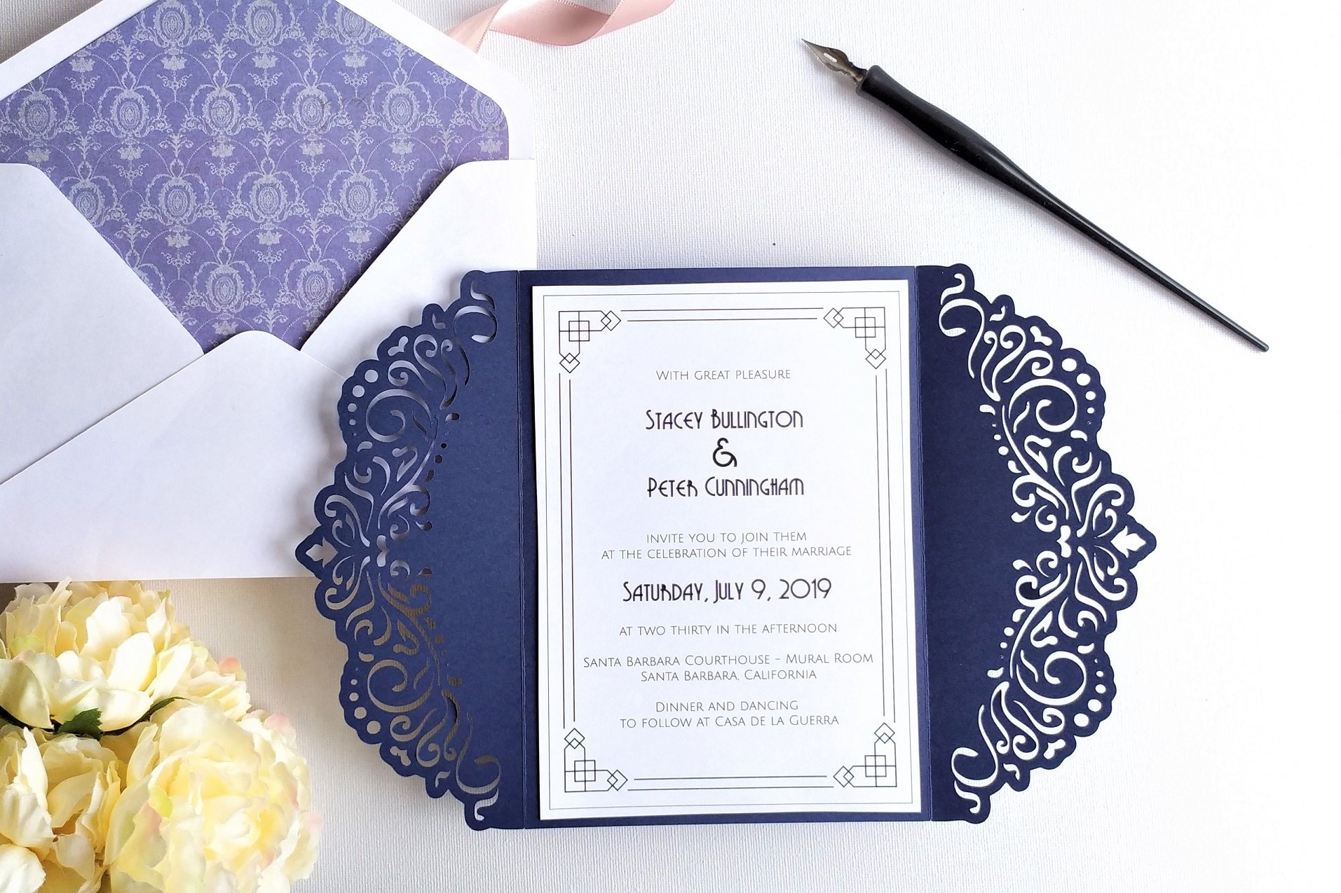 5 Wedding invitation templates SVG DXF EPS cut files view 3