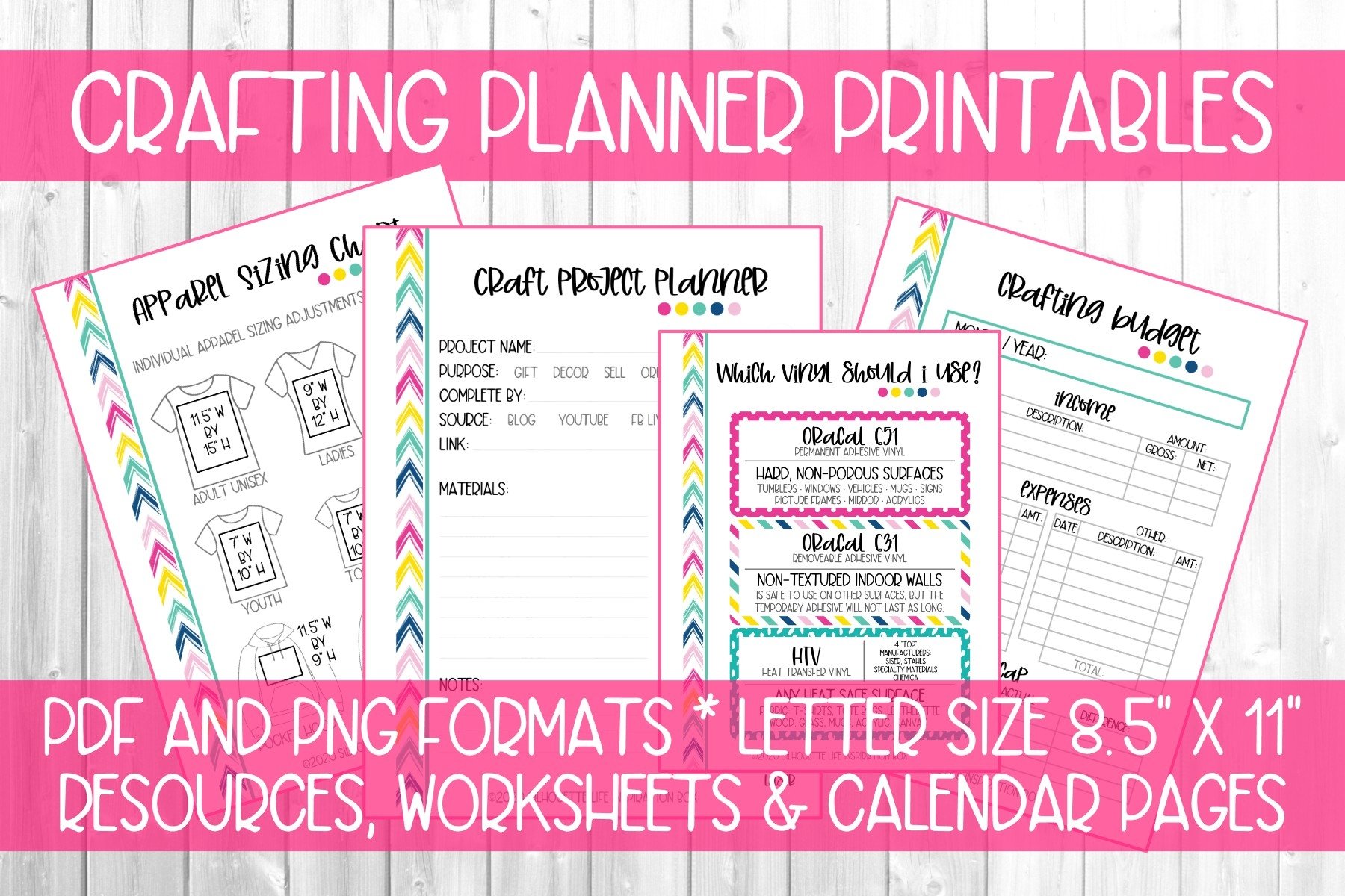 The Ultimate Craft Planner Printable Set PDF and PNG