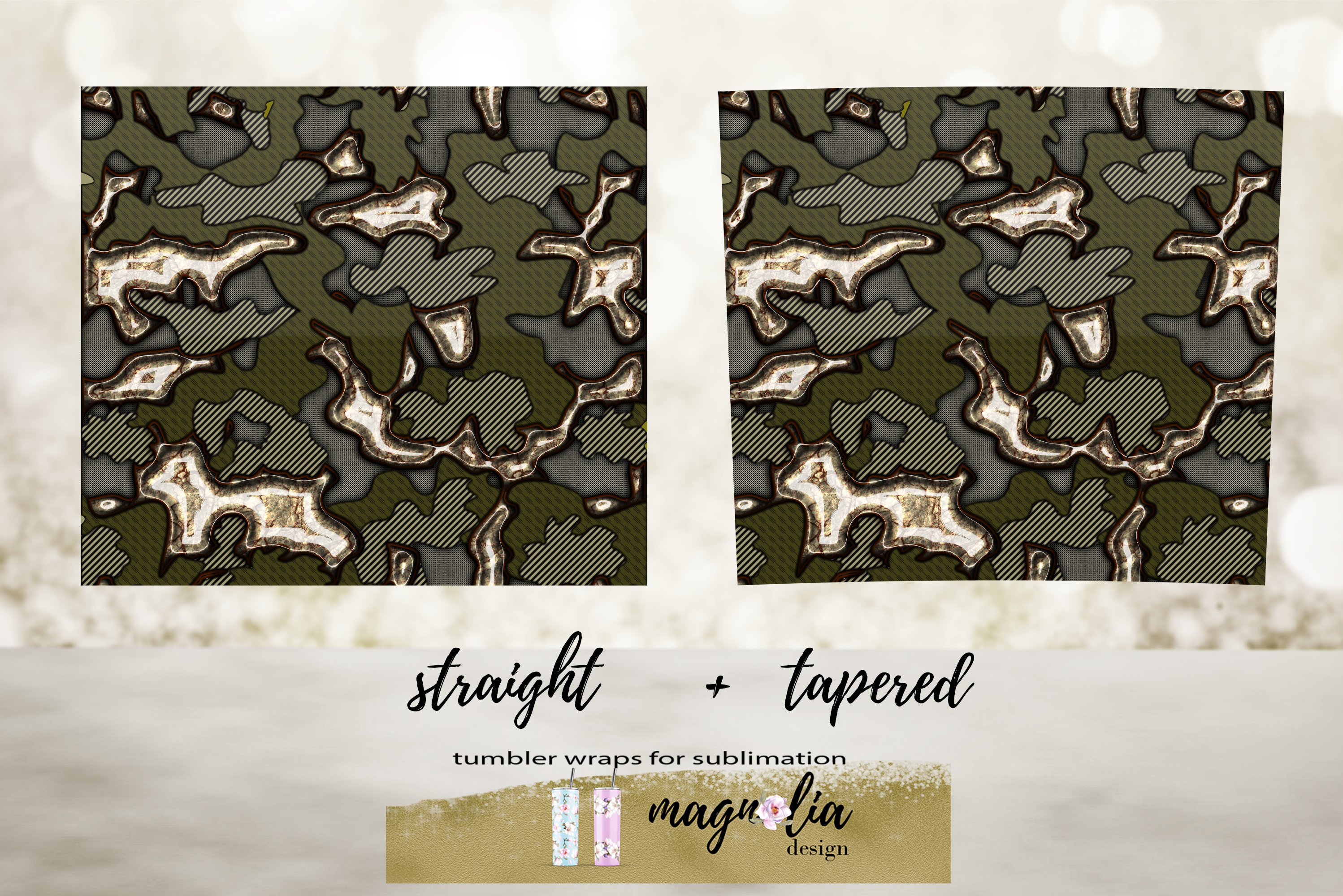 Camouflage tumbler sublimation bundle design view 3