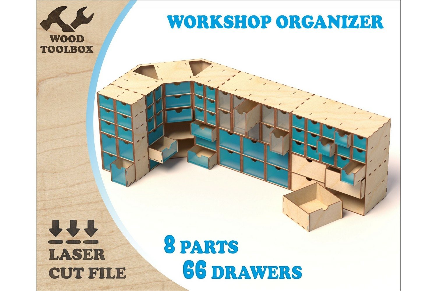 Composition Organizer with drawers - Laser Cut Files