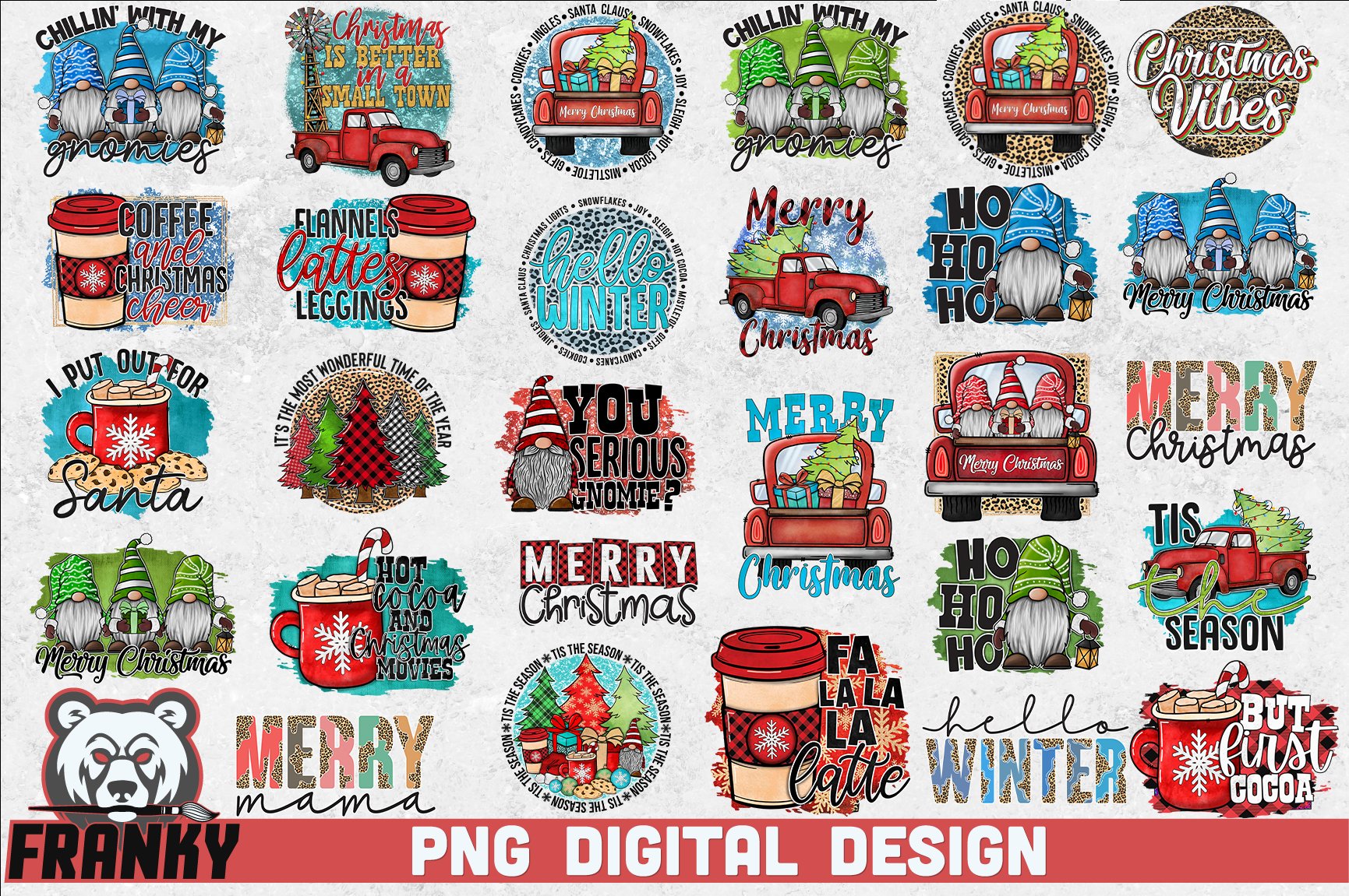 Christmas Sublimation bundle VOL.2 | 28 PNG Designs
