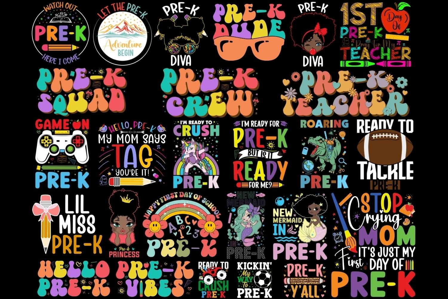 Back to School Svg Png Bundle, First 1st Day of School Svg view 3