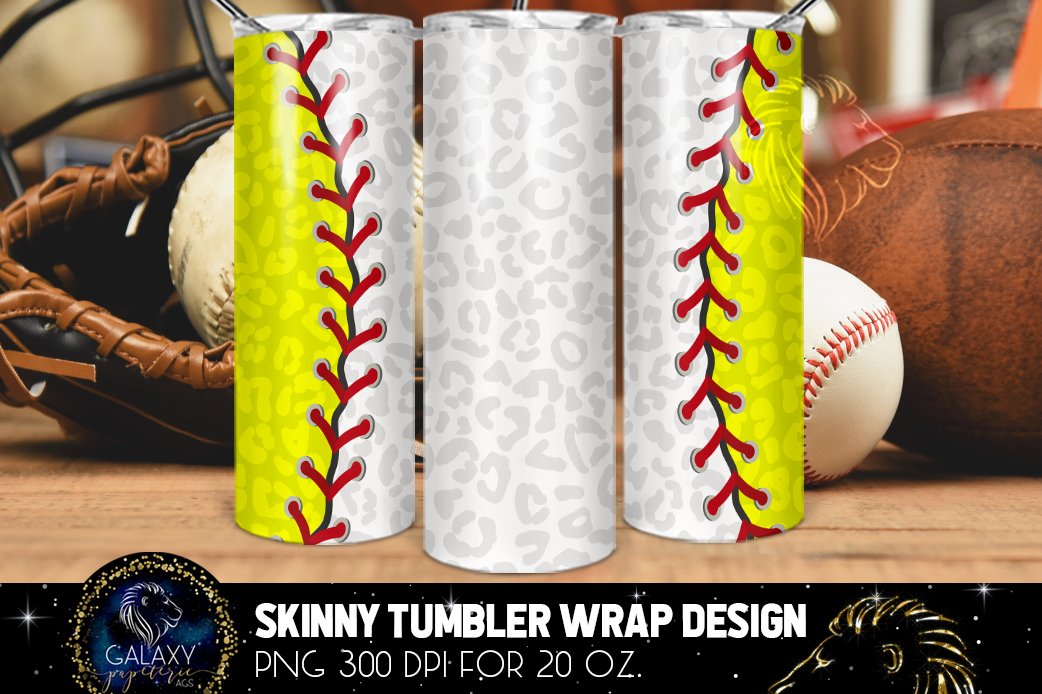 Bundle Softball 20 Oz. Skinny Tumbler Wrap Sublimation view 2