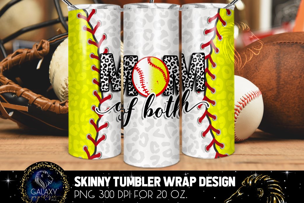 Bundle Softball 20 Oz. Skinny Tumbler Wrap Sublimation view 3