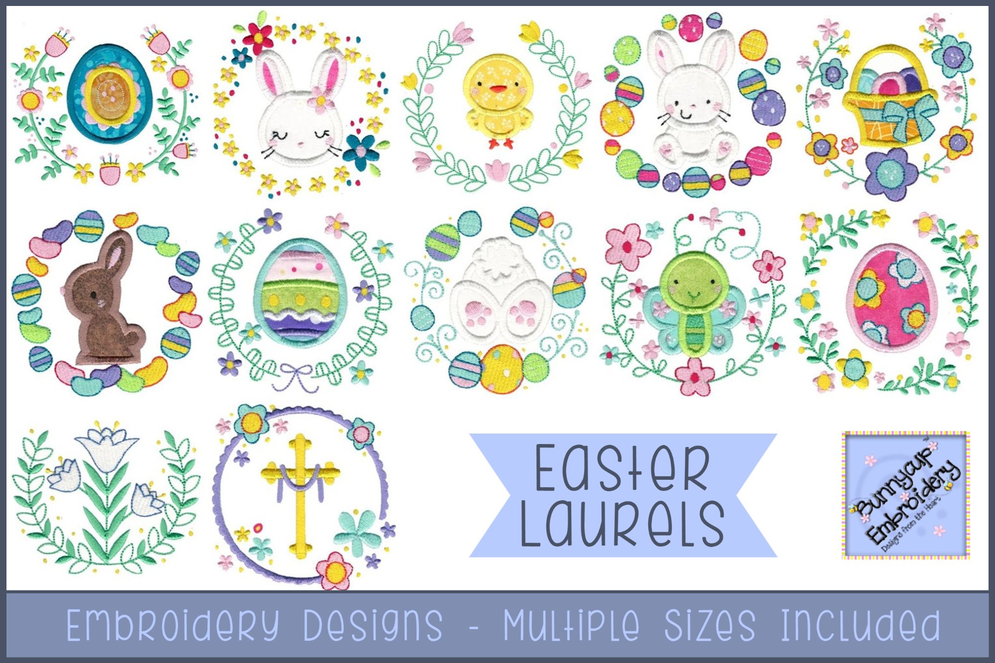Easter Laurels |Easter Embroidery Designs