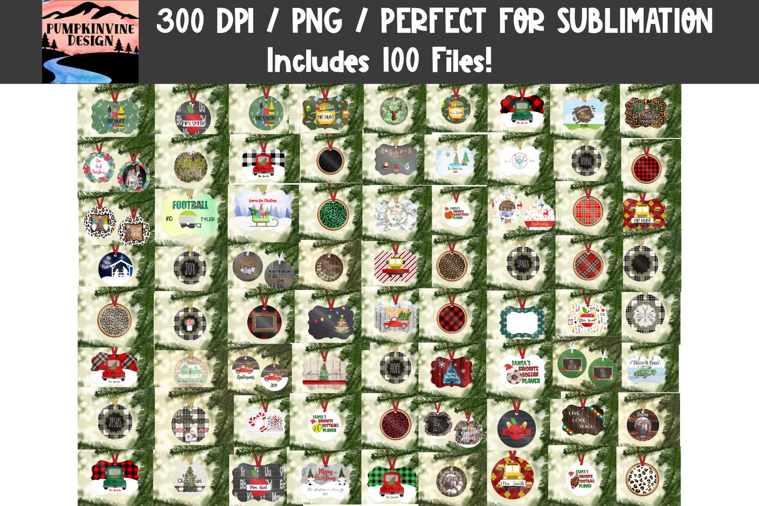 Huge Sublimation Ornament Bundle! 100 Designs!