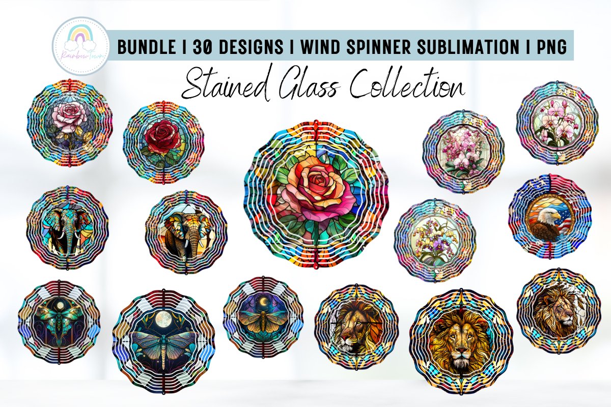 Stained Glass Wind Spinner Sublimation Bundle