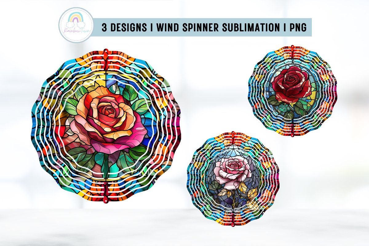 Stained Glass Wind Spinner Sublimation Bundle view 2