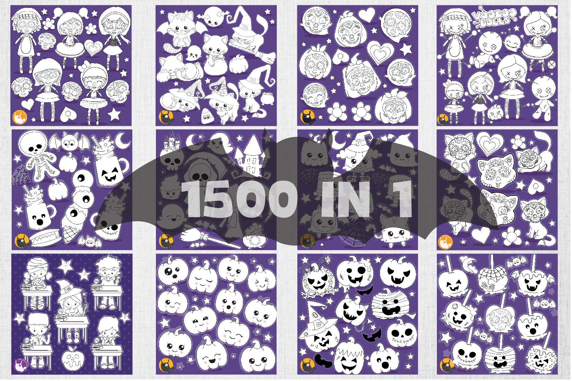 Halloween Bundle Illustrations - Sublimation Clipart designs view 2