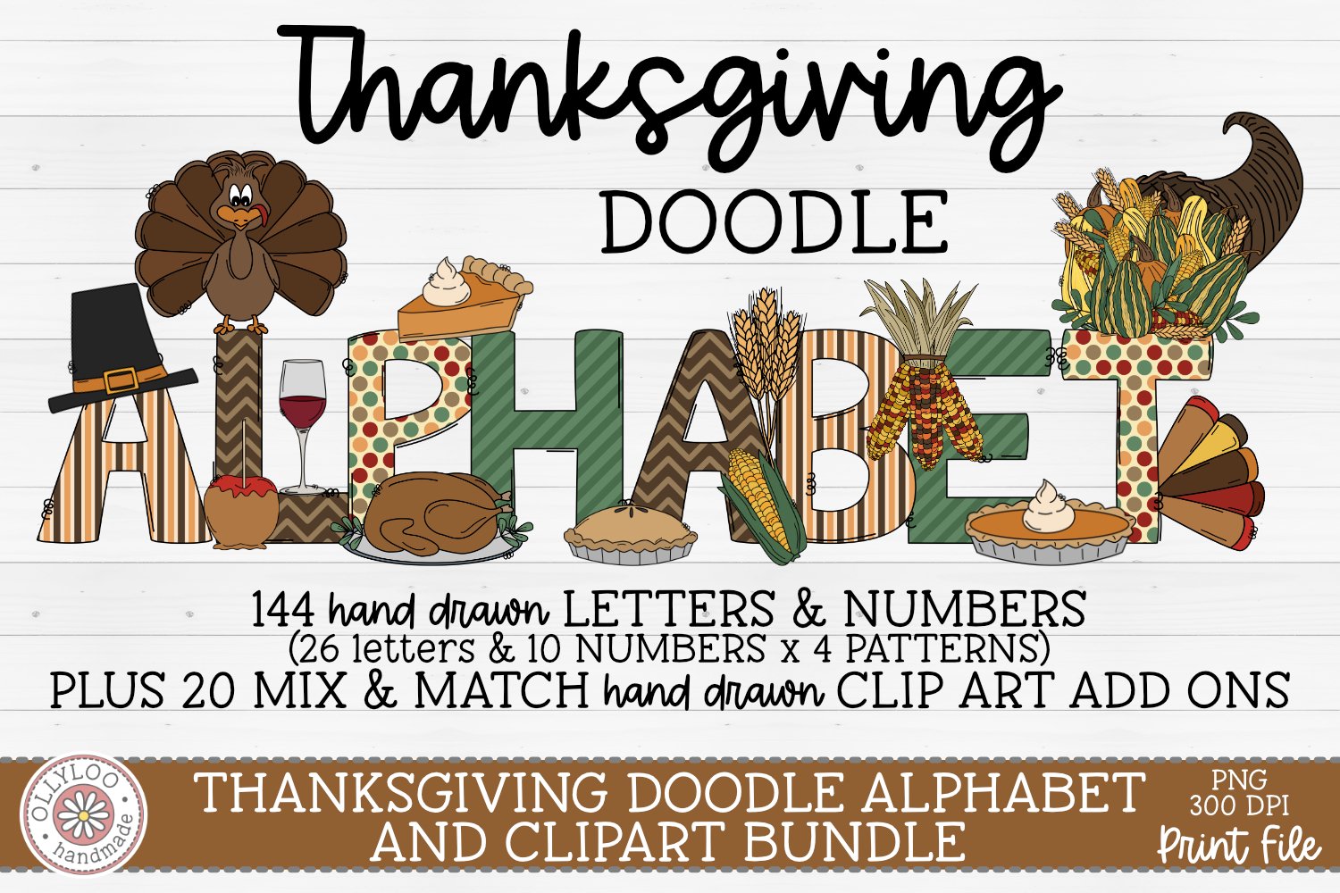 Mega Doodle Alphabet Bundle with Hand Drawn Clipart #2 view 3