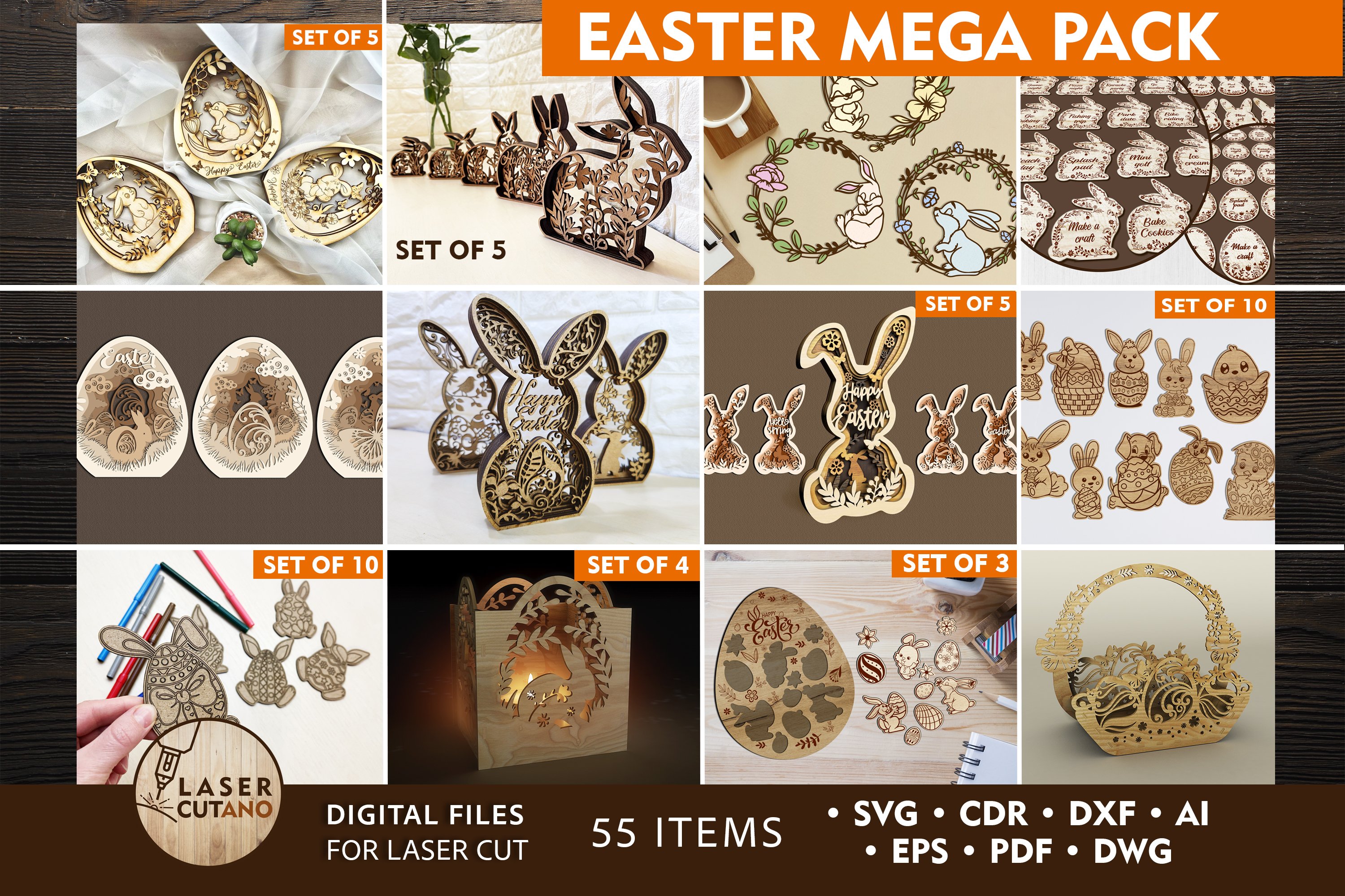 Easter MEGA PACK Laser Cut Designs
