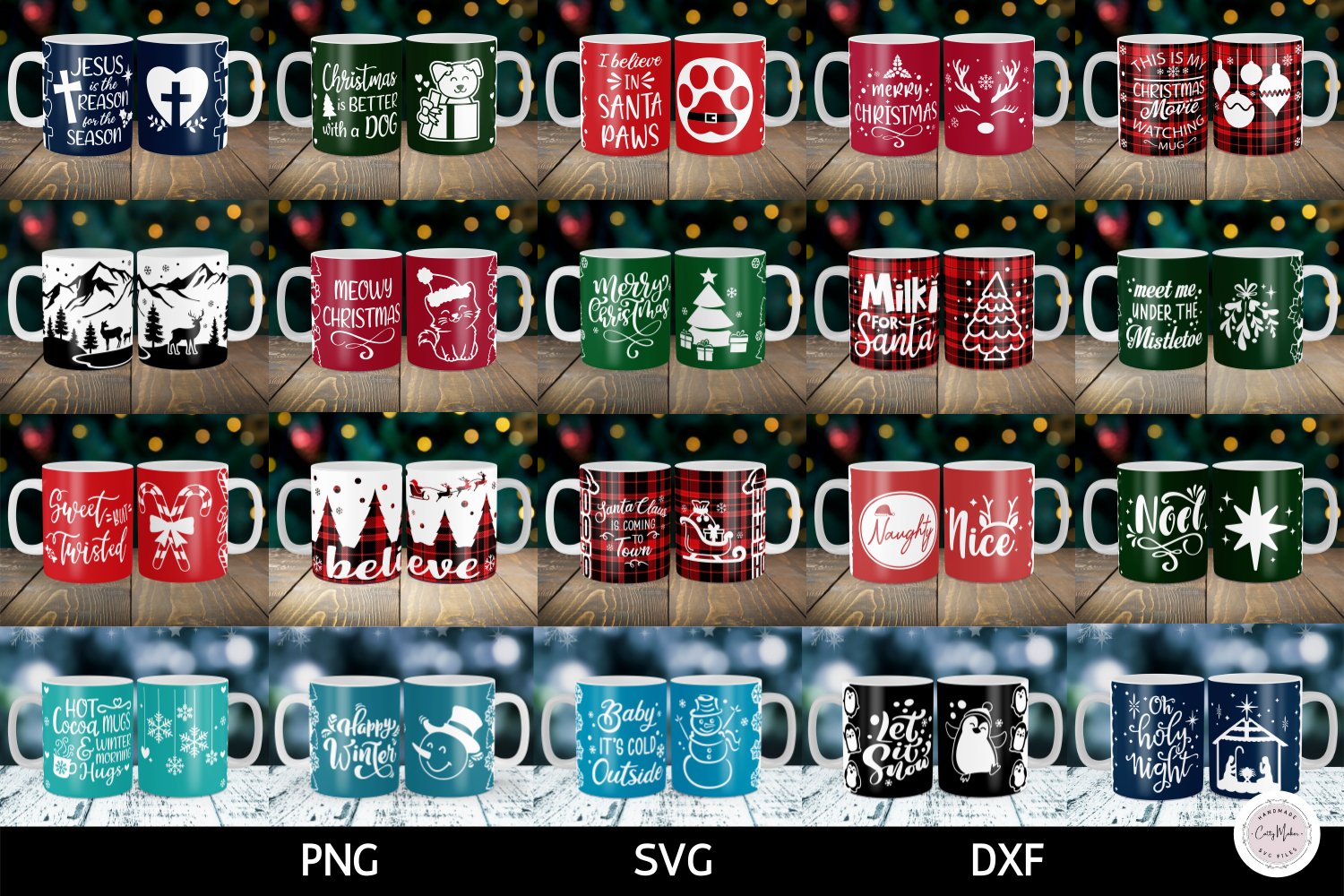 20 Christmas Mug Press SVG and PNG Designs view 2