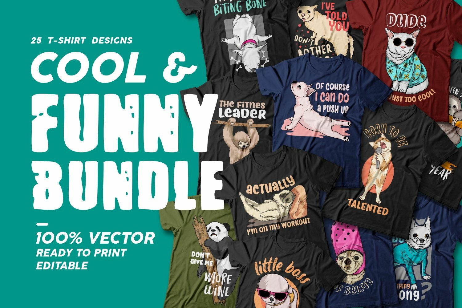 Cartoon Mega Bundle Sublimation Animals Vector pack view 2