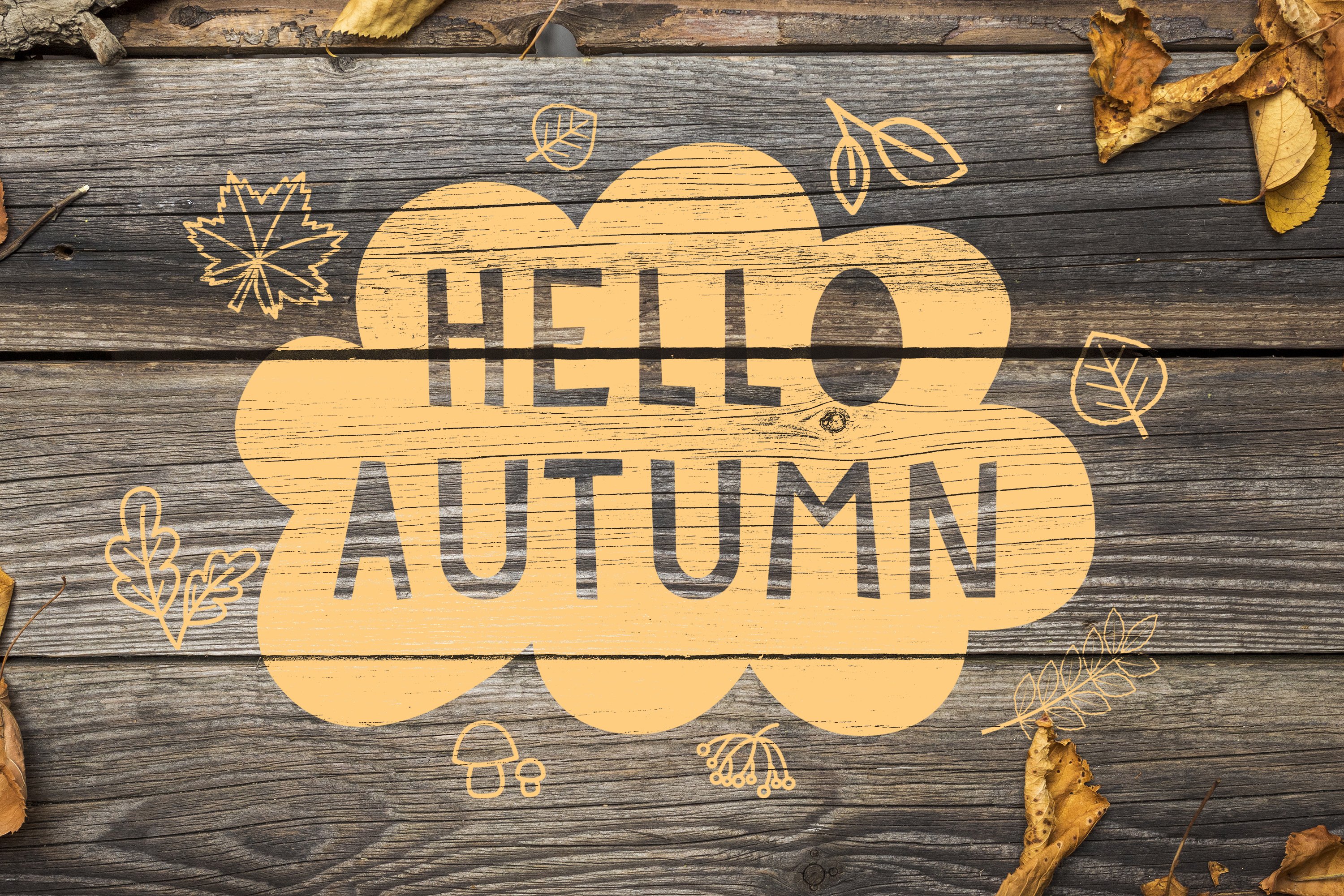 SVG Set of autumn elements for laser cut, Cricut, plotter. view 3