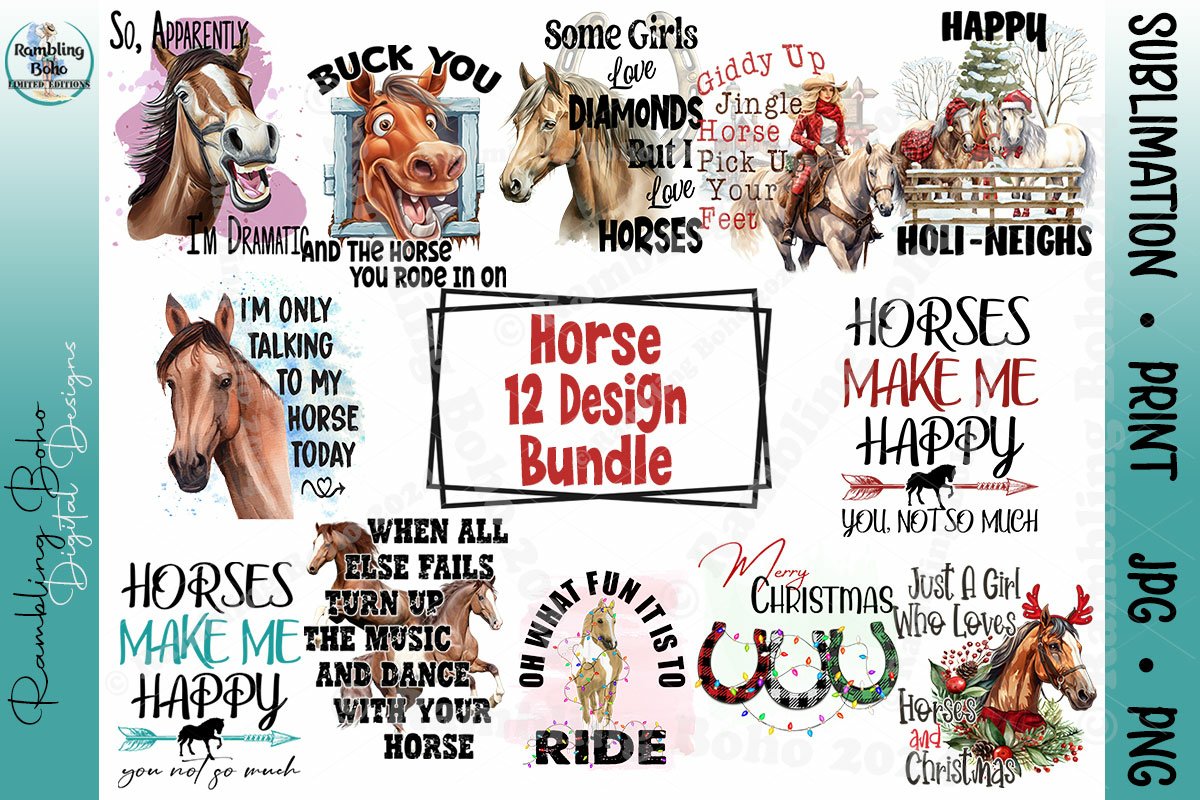 Funny Horses Farm Bundle Sublimation