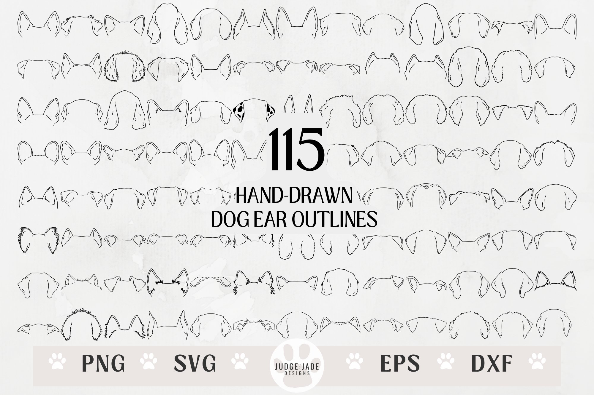 Dog Ear SVG Bundle, 115 Designs