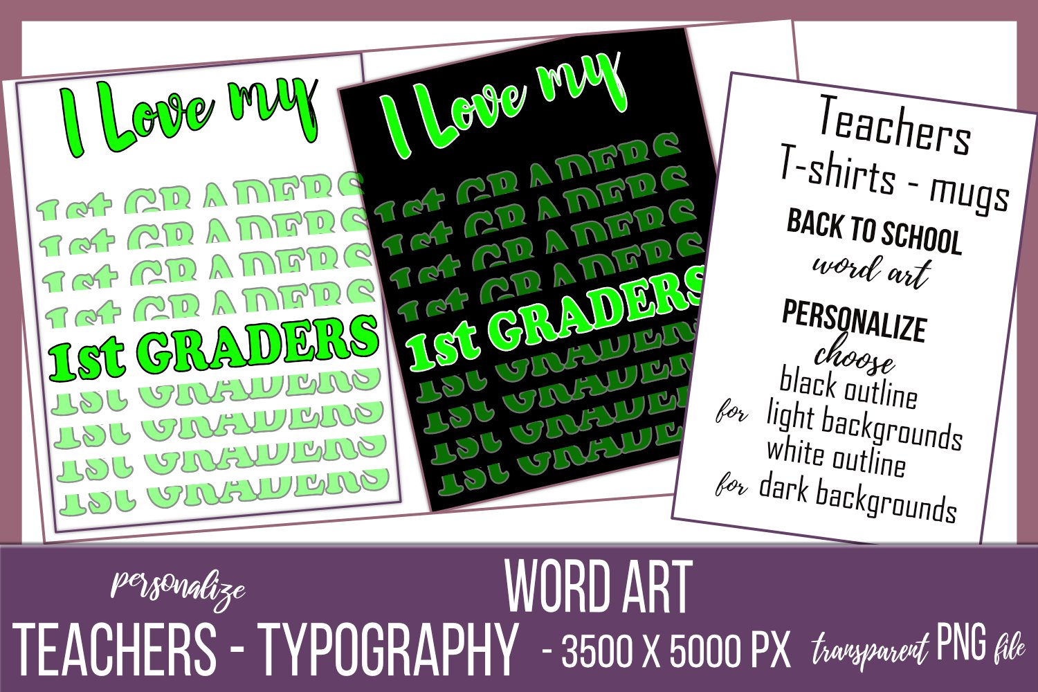 Bundle - 60 Typography - I Love My 1st 2nd 3rd 4th 5th 6th view 2