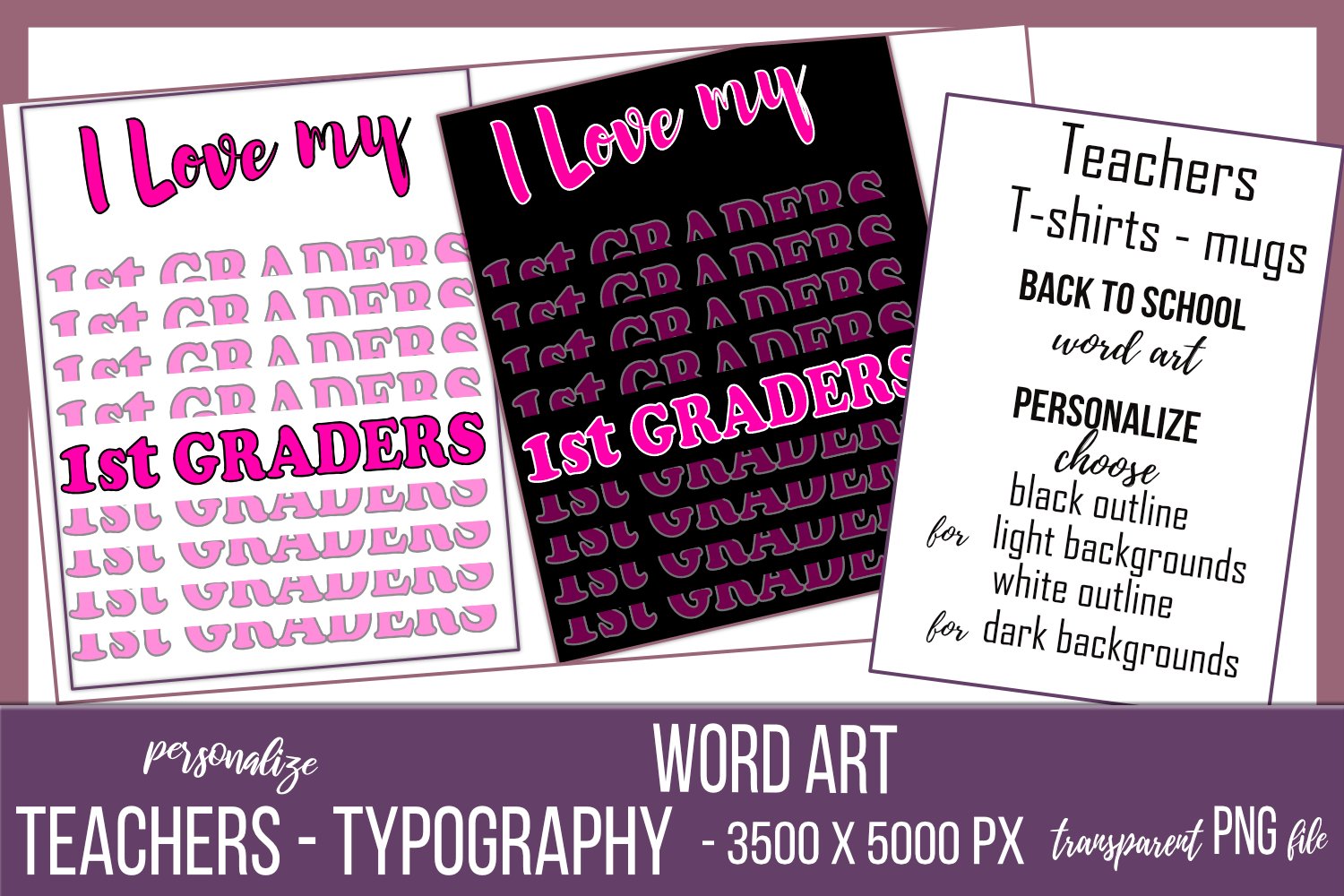 Bundle - 60 Typography - I Love My 1st 2nd 3rd 4th 5th 6th view 3