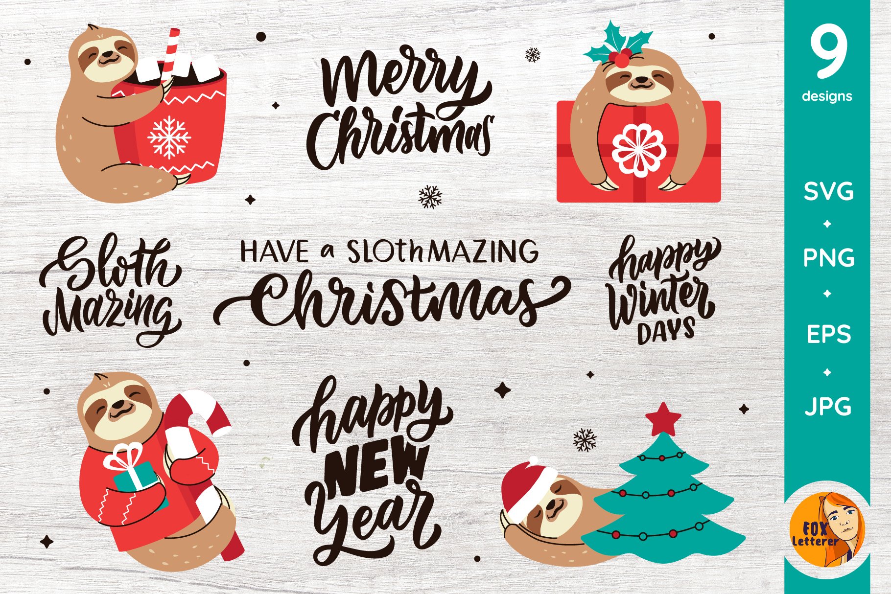 Christmas bundle sublimation, SVG, vector. Clipart, stickers view 3