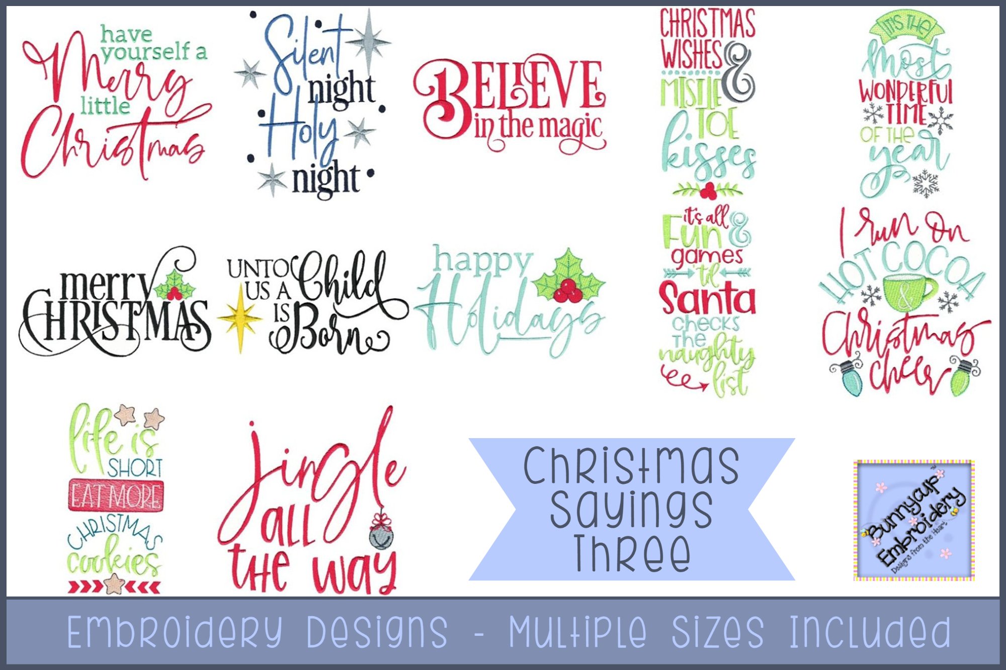 Christmas Sayings Three | Christmas Embroidery Designs