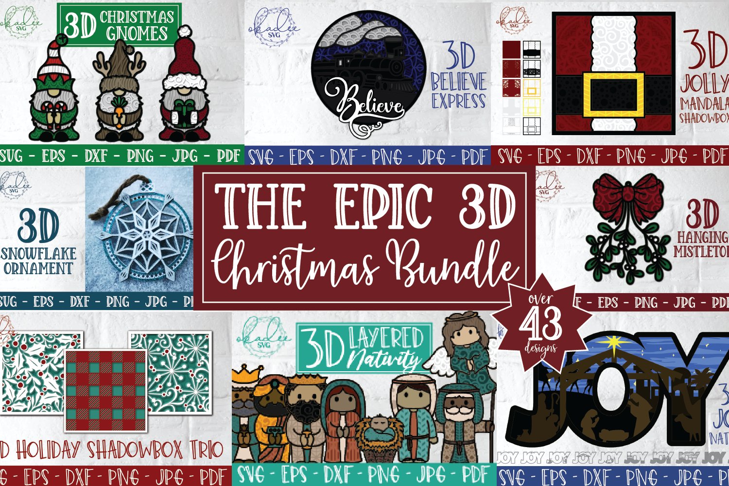 Epic 3D Christmas Bundle, Holiday Papercut Bundle, SVG, DXF