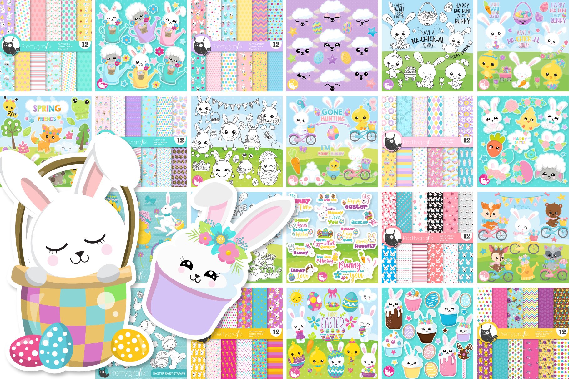 Easter illustrations bundle - Baby Sublimation designs view 3