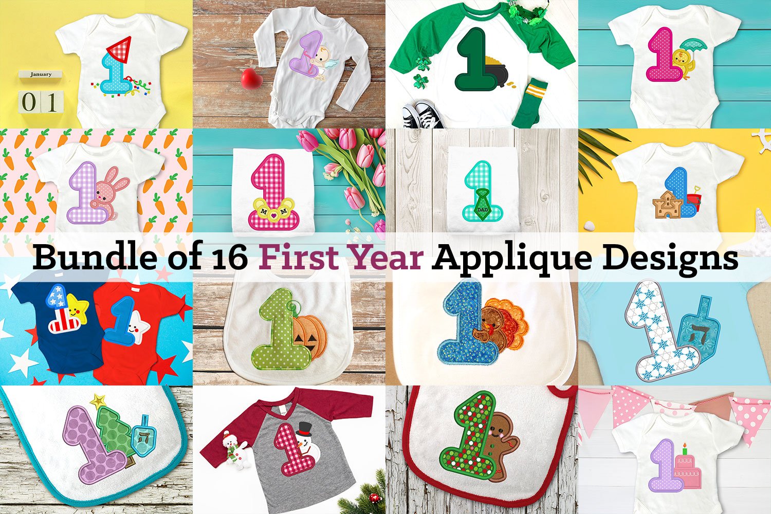 Baby Year of Firsts Collection 1 Applique Embroidery Bundle