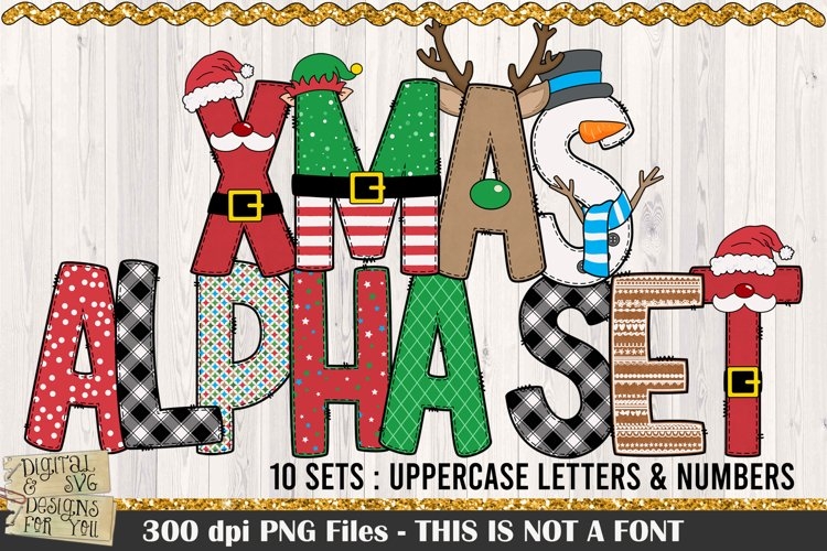 Alphabet Bundle - 10 Sets / Doodle Alphabet / Christmas view 3