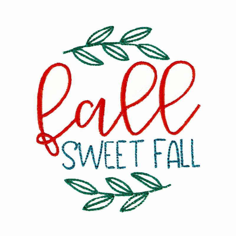 Fall Sayings Three Embroidery Designs view 3