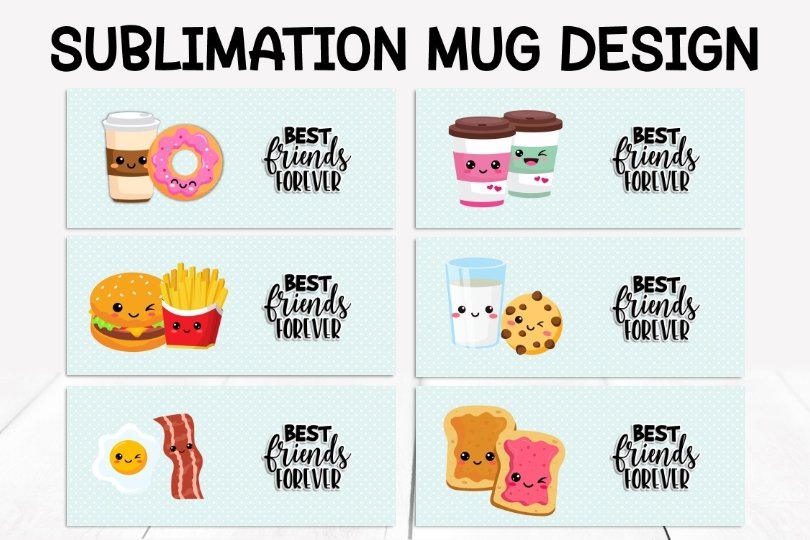 24 Best Friends Mug Sublimation Design bundle view 2