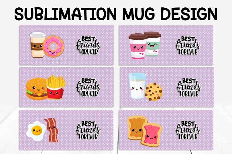 24 Best Friends Mug Sublimation Design bundle view 3