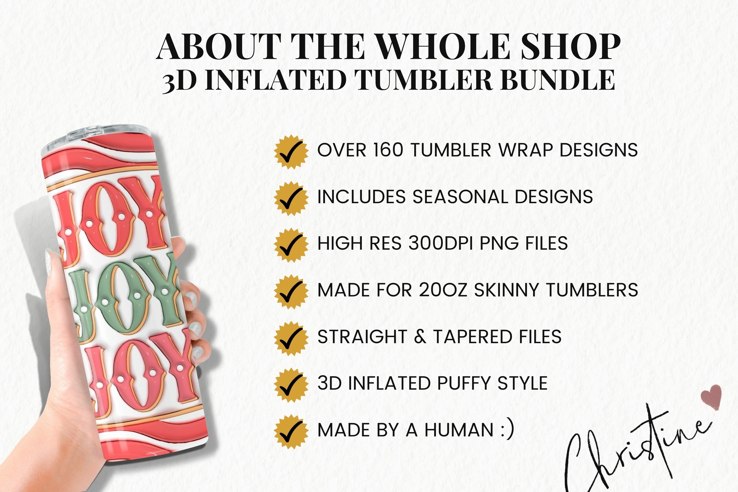 Whole Shop 3D Inflated Tumbler Bundle - Over 160 Designs view 2