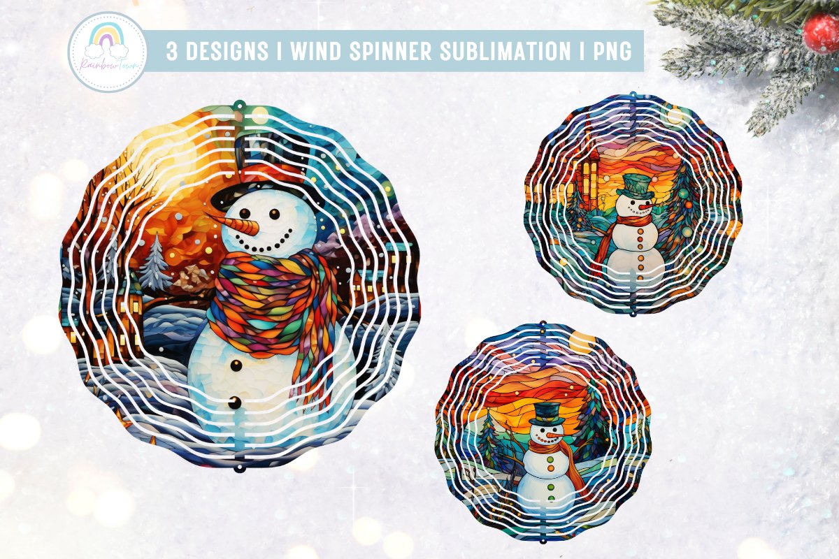 BUNDLE 30 Christmas Wind Spinner Sublimation PNG view 2